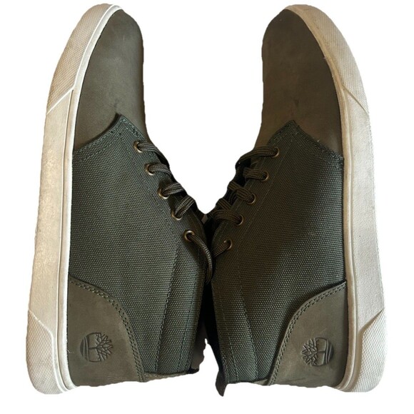 Timberland Davis Square Men\'s Size 7.5  Chukka Dark Green Nubuck Canvas Sneaker main image 13